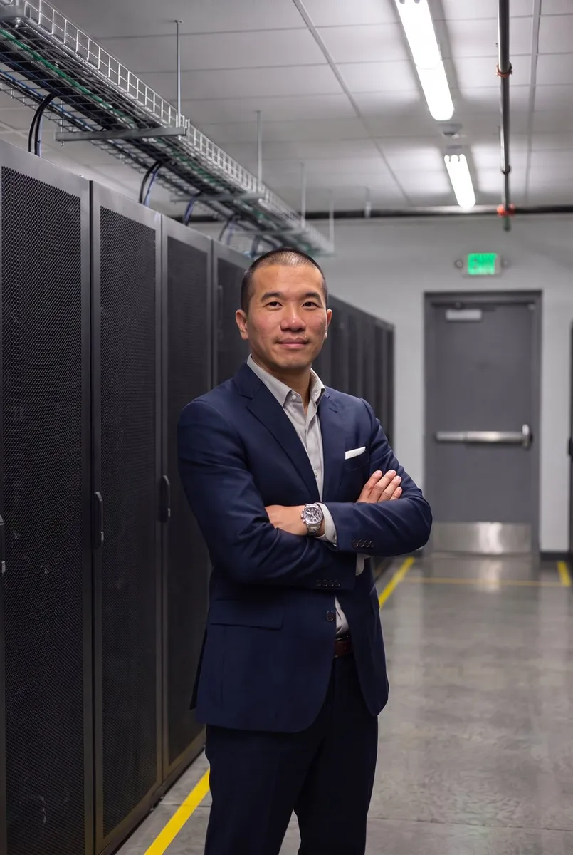 Jimmy Lin standing in a data center